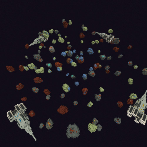 Карта Bedwars Астероиды – локация Майнкрафт